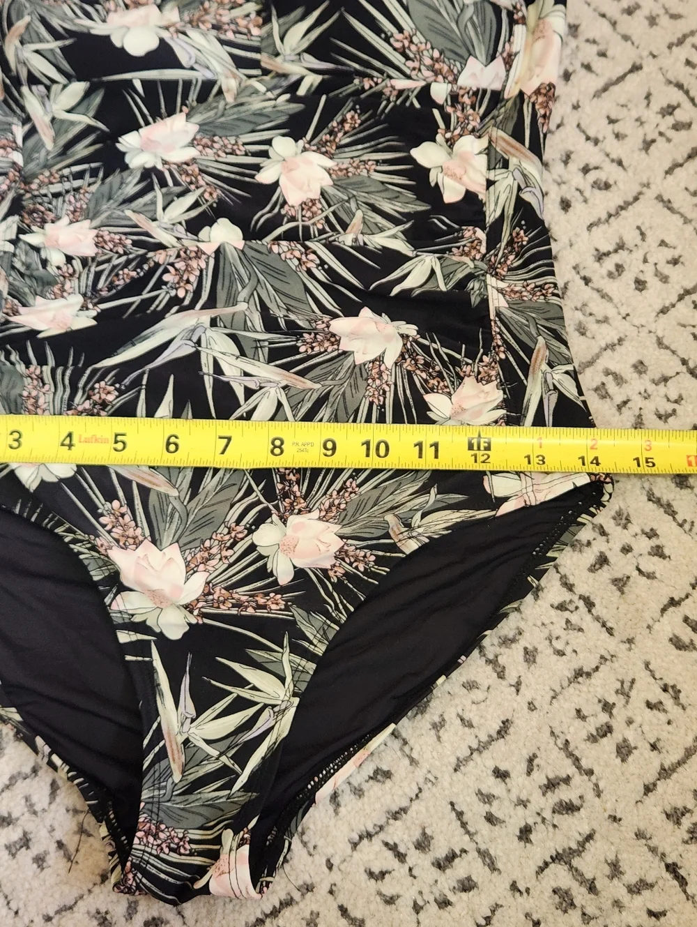 Nip Tuck Twist Front Flower One Piece Swimsuit Joanne Fern Gully Black Pink 6